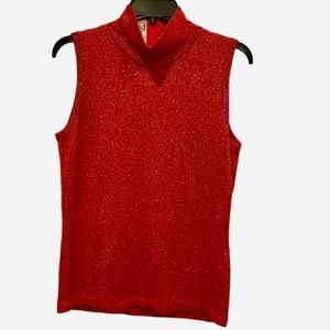 Vintage Toula Sleeveless Sweater Top Womens Size 10 Sparkly